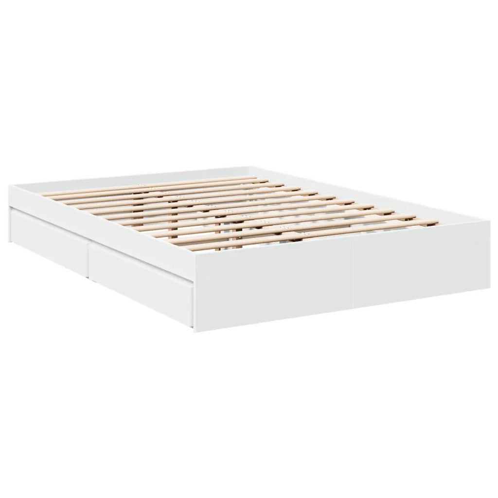 Giroletto con Cassetti Bianco 140x200 cm in Legno Truciolato 3280657
