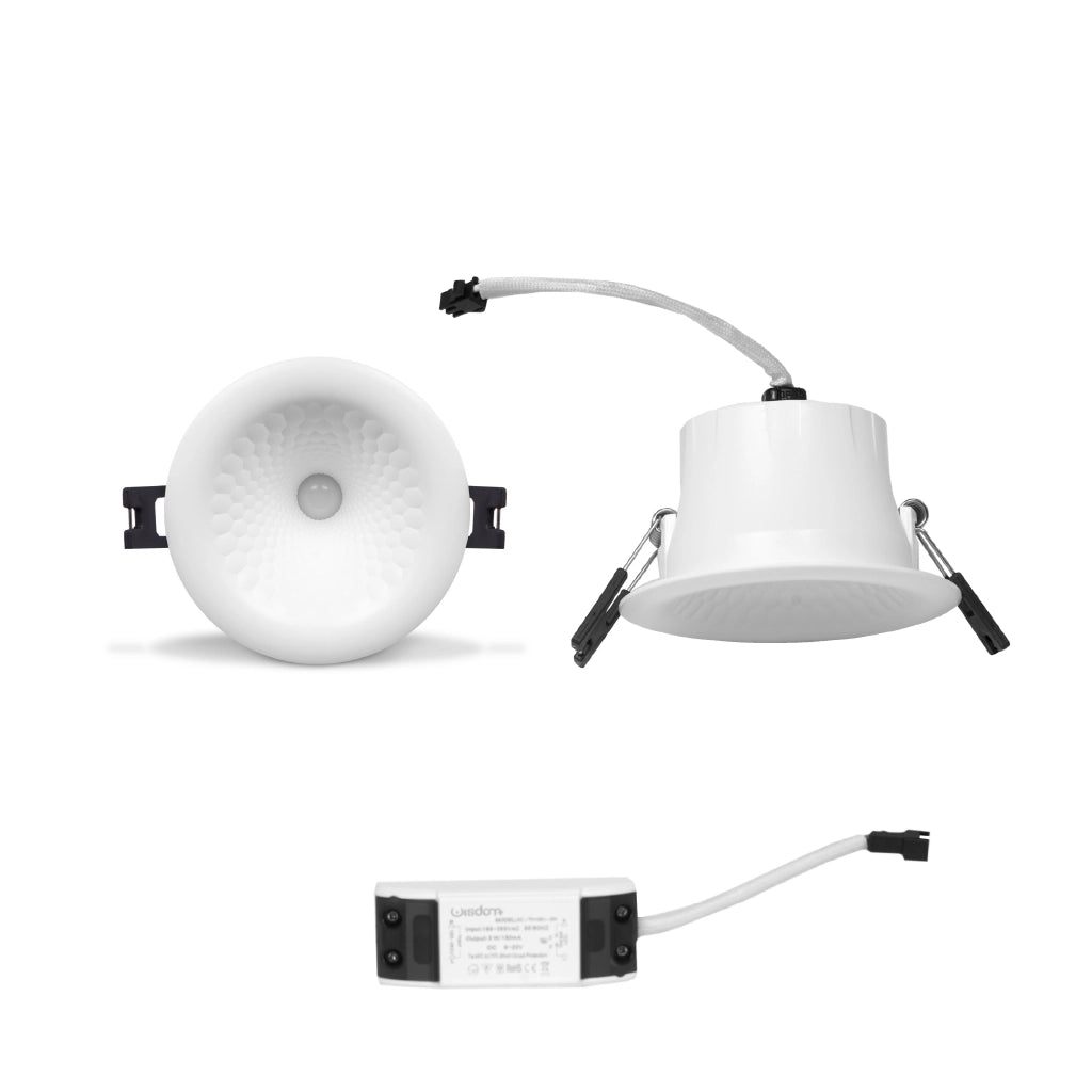 Faretto da incasso non orientabile bianco 5w 3000K luce calda