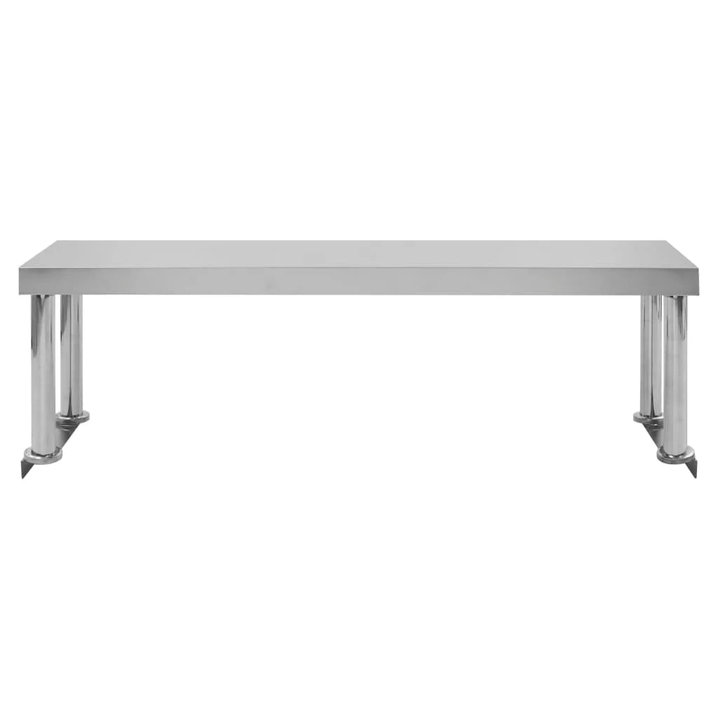 Tavolo da lavoro da cucina con ripiano 120 x 60 x 120 cm acciaio inox 02_0001918