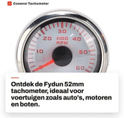 Contachilometri 52mm IP67 Impermeabile - Tachimetro - Lavori di Manutenzione - Motocicletta - Auto - Resistente a Urti