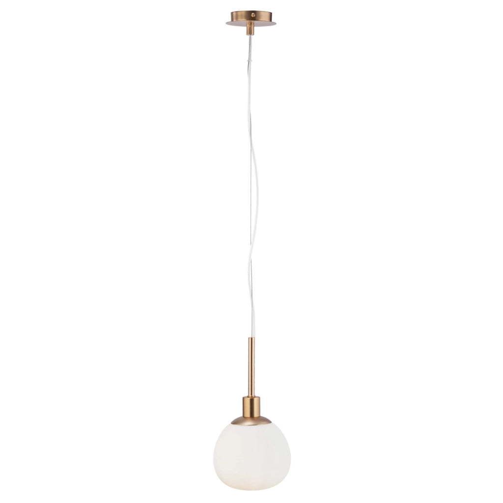 Maytoni Sospensione contemporanea Erich 1 luce E14 oro rosa metallo diffusore vetro bianco