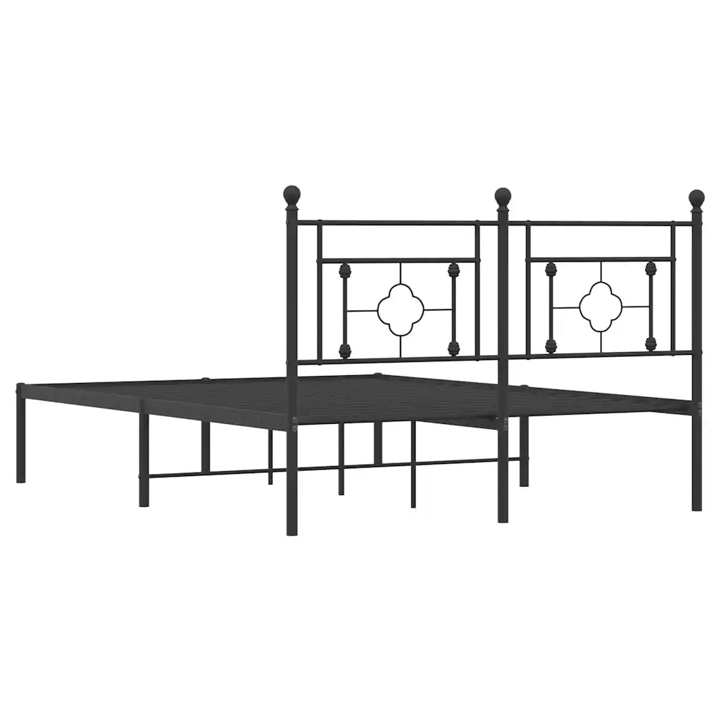 Giroletto con Testiera in Metallo Nero 140x200 cm 374340
