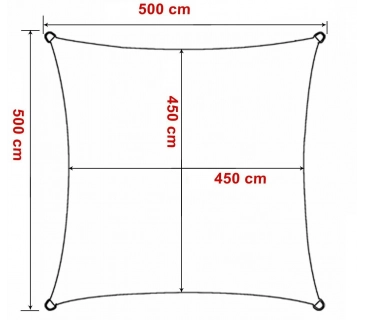 Tenda a vela, telo ombreggiante gazebo, piscina, giardino quadrata 5x5mt