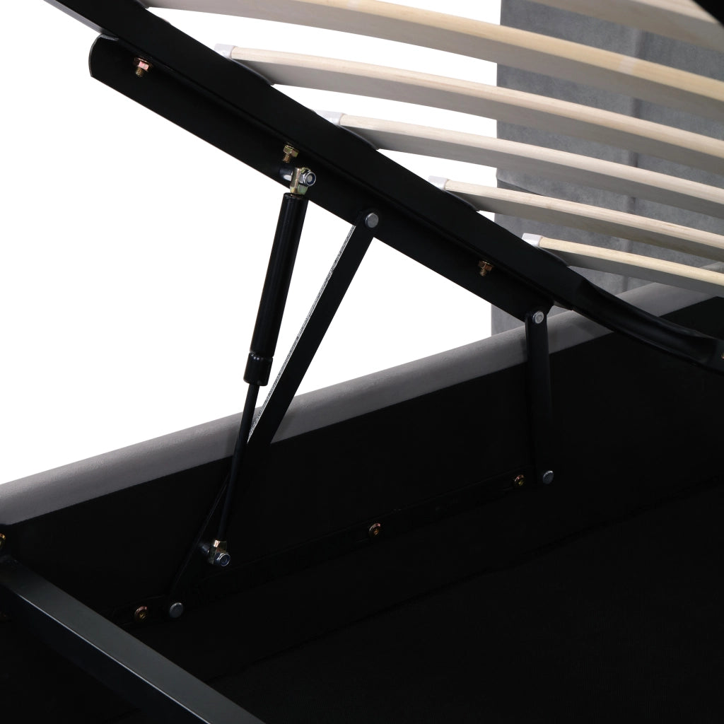 Letti contenitori 180x200 cm; contenitore con luce da lettura USB; acciaio grigio (Senza materasso)