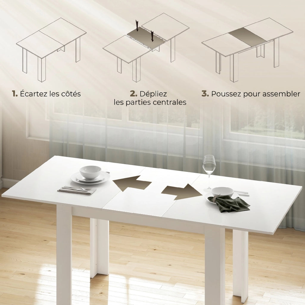 Tavolo da pranzo allungabile ¨C Zephmum ¨C Bianco 140x80-180x80