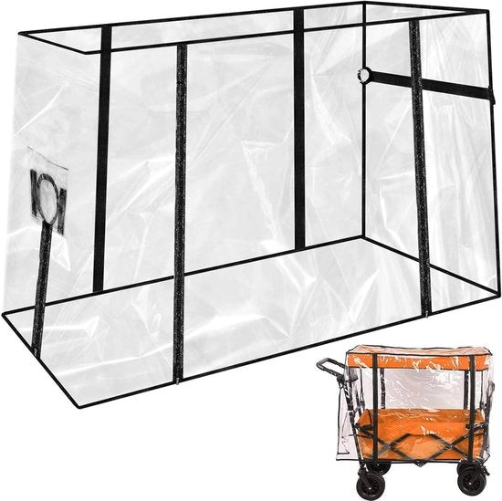 Tendal trasparente per carrello con cerniera - Protezione universale, ripiegabile contro la pioggia per carrelli e uso in spiaggia