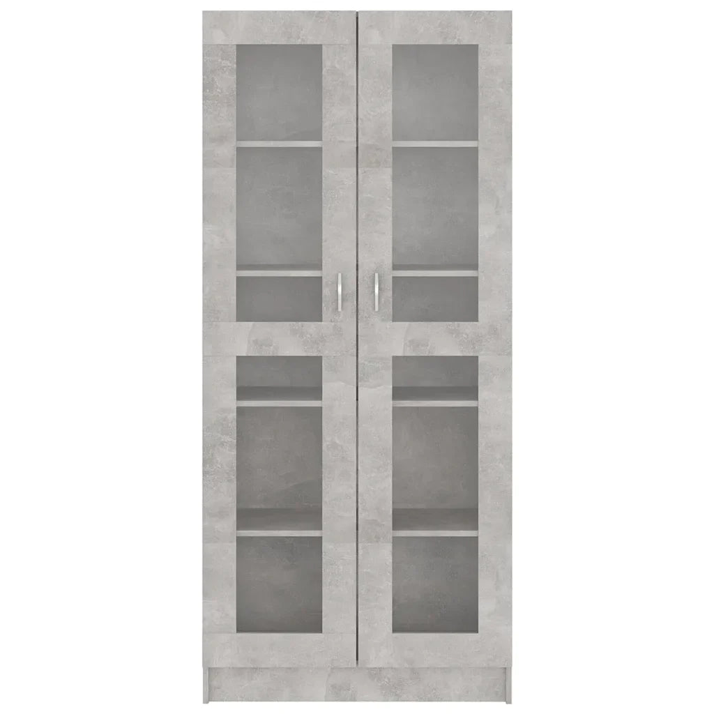 Vetrina/libreria contemporanea 82,5 x 30,5 x 185,5 cm legno composito grigio cemento 02_0047763