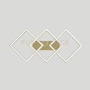 AFRODITE P/M - APPLIQUE ALLUMINIO GOLD LED 3 QUADRATI 3000K 2000LM 40W DIMMERABILE