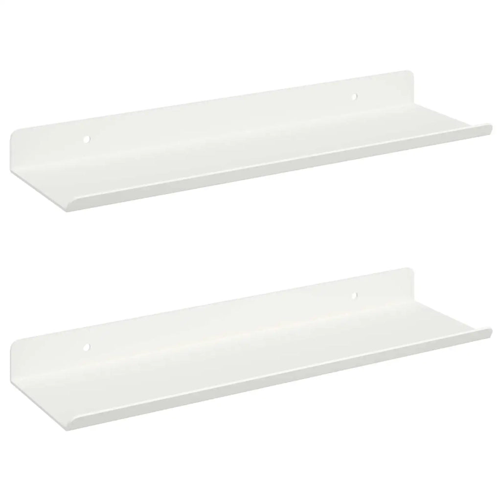 Mensola sospesa 2 pcs Bianco 30 x 9 x 2,5 cm Acciaio