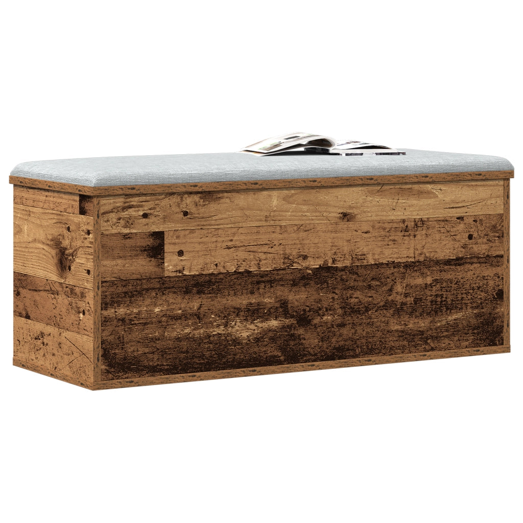 Cassa di Stoccaggio in Legno Riciclato 90x35x35 cm in Legno Ingegnerizzato