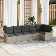 Set Divano da Giardino 6 pcs Grigio chiaro polyrattan 3354051