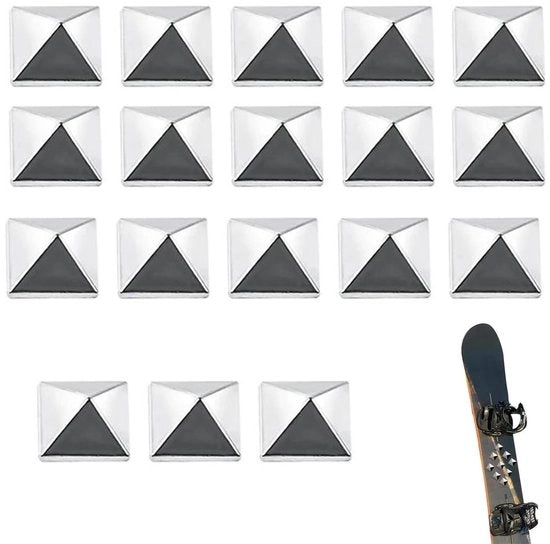 Pavimento per snowboard 18 pezzi - Pavimento antiscivolo a piramide - Autoadesivo - Zinco/Ferro - Sostenibile - Per massimo grip - Pavimento antiscivolo