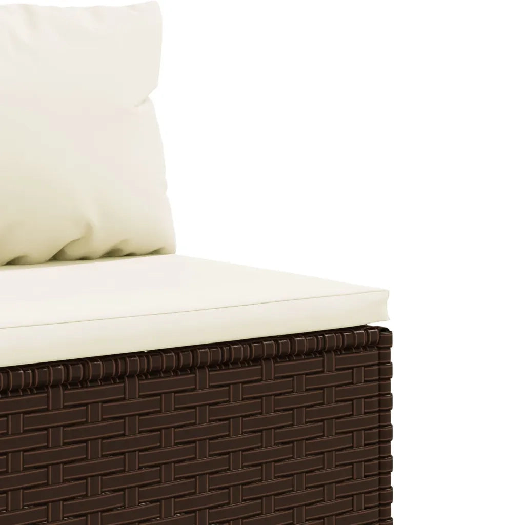 Set Divani da Giardino 10pz con Cuscini in Polyrattan Marrone 3308321