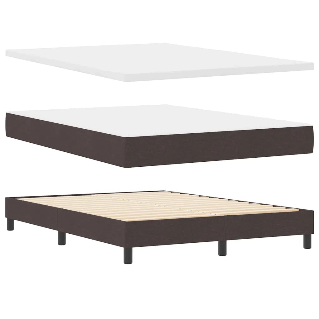 Letto a molle con materasso Marrone Scuro 160 x 200 cm Tessuto 3340097