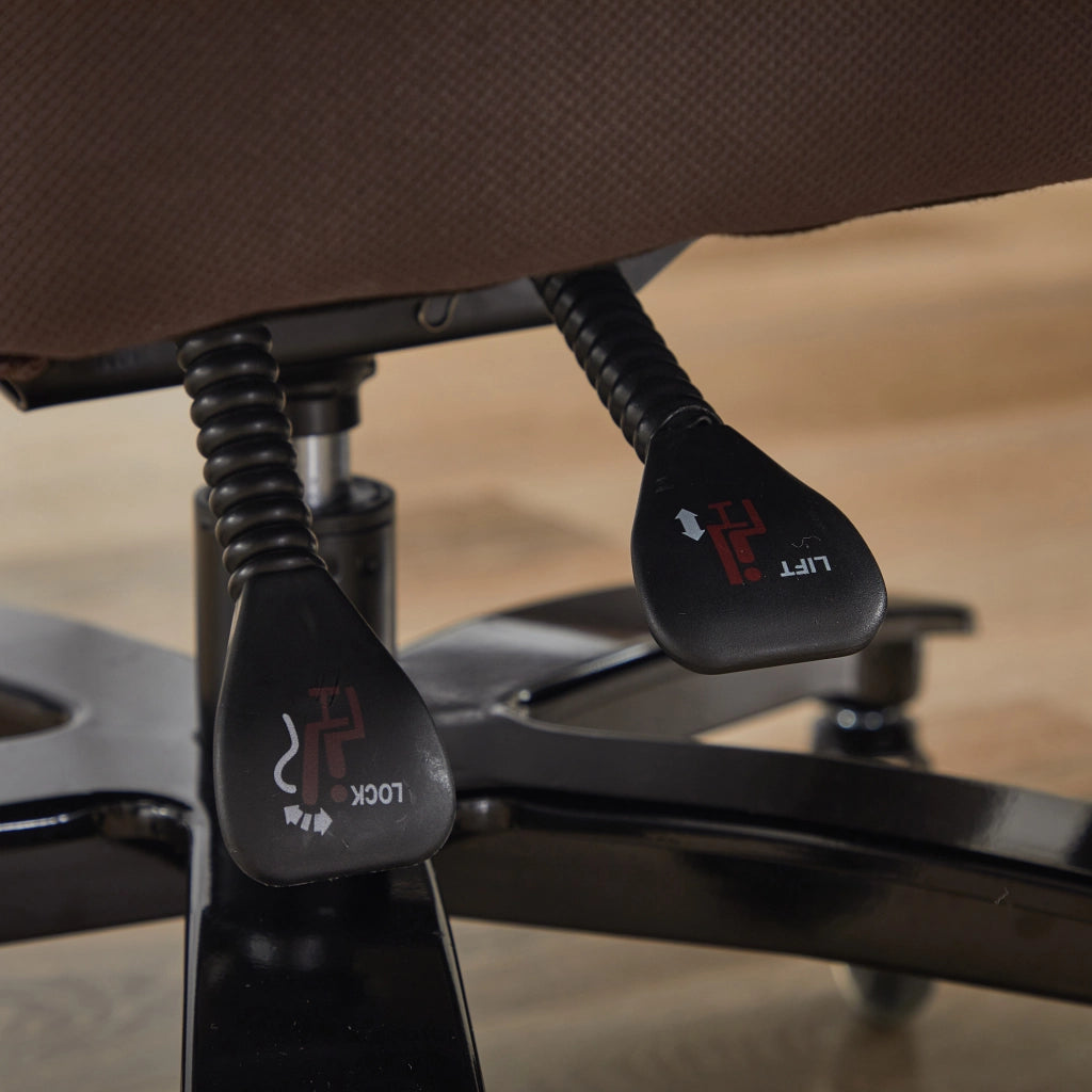 Sedia da Ufficio Ergonomica XXL con Massaggio e Riscaldamento ¨C MINIMAL ¨C Similpelle Marrone, Poggiapiedi, Schienale Regolabile