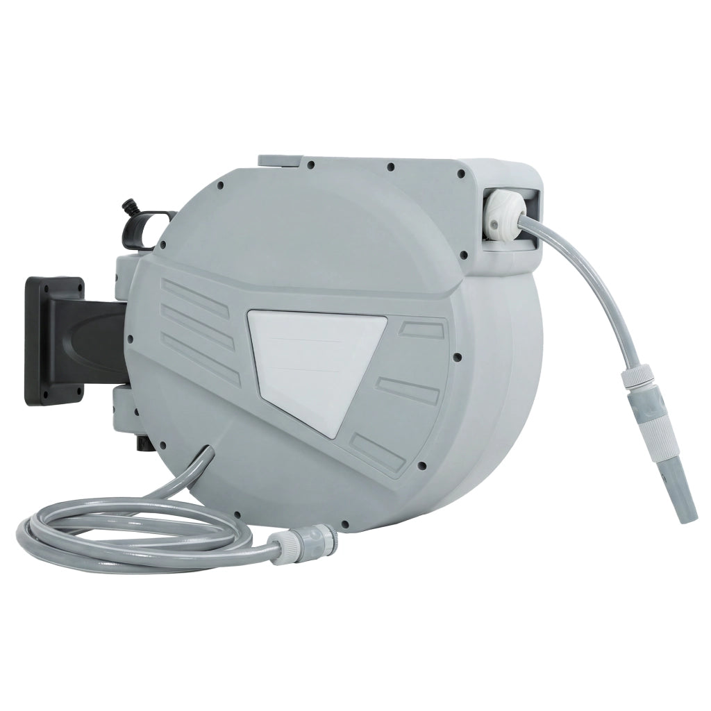 Avvolgitubo Murale Automatico Giardino 20m ¨C Xylo ¨C Grigio ? 15mm Rotazione 180¡ã