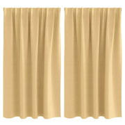 Tende Oscuranti | Tende Blackout con Anelli 2 pz Beige 140 x 140 cm Poliestere