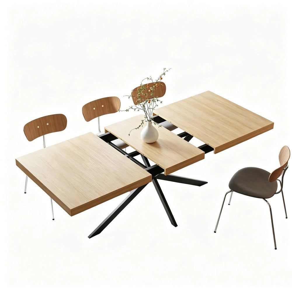 Tavolo da Pranzo Allungabile Rettangolare con Vano Contenitore ¨C MINIMAL ¨C Naturale, 140-180 cm