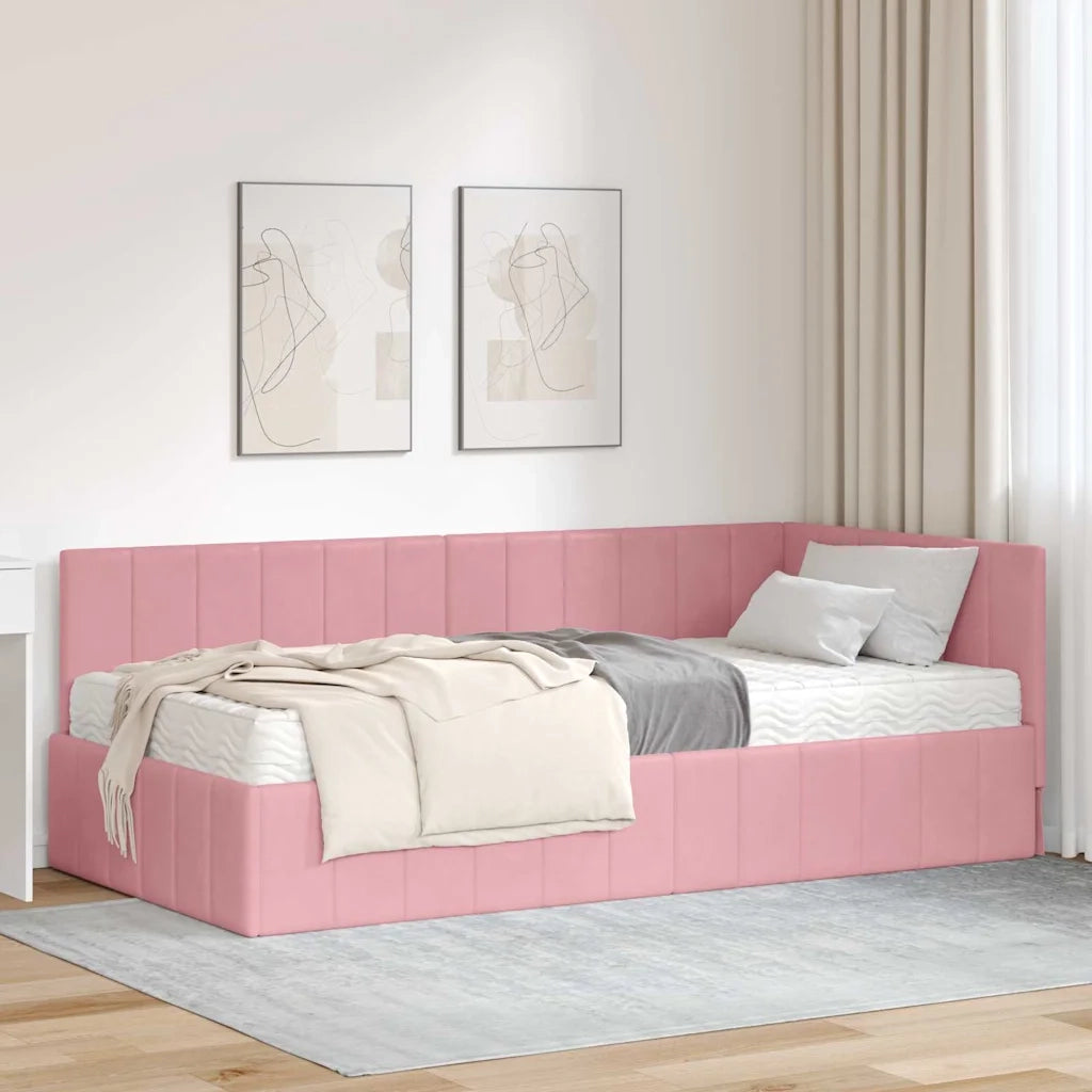 Struttura Letto Angolare con Materasso 2 pcs Grigio Velluto 3393861
