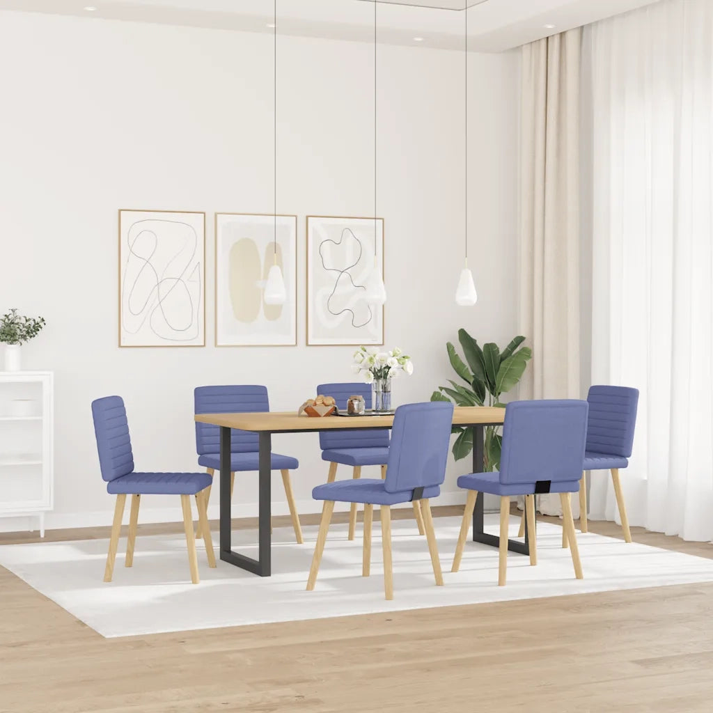 Sedie da Pranzo 6 pz Blu Jeans in Tessuto 3315554