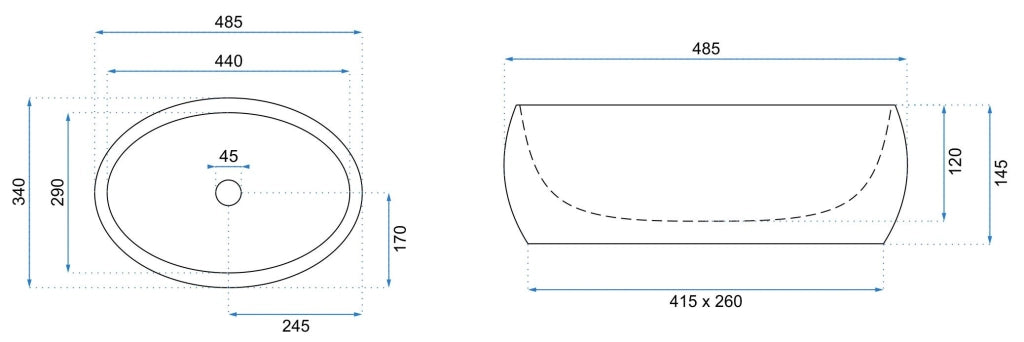 Lavabo Da Appoggio Rea Linda Granit Mat