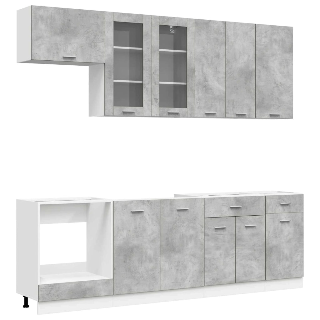 Unità Cucina LYON 8 pcs Grigio Cemento Legno ingegnerizzato 3438206