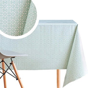 Tavolo da cucina in vinile idrorepellente rettangolare 300 x 140 cm 118 x 55 pollici - fino a 10 posti a sedere - vinile da tavolo idrorepellente - verde menta geometrico fiori retro