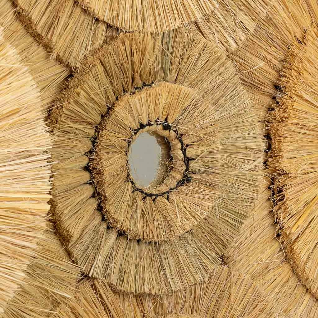 Specchio in fibra naturale marrone 97x77x3h