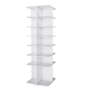 Scarpiera girevole con 7 ripiani - per ingresso - in PVC - 65×65×184 cm - bianco