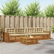 Set di divani da esterno con cuscino 5 pcs Naturale e Beige