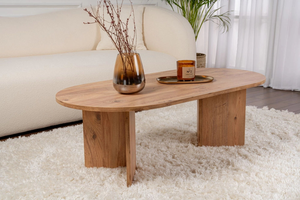 Tavolino da caffè in legno "Sabbia" - 60 x 119 x 40 cm - Pino atlantico