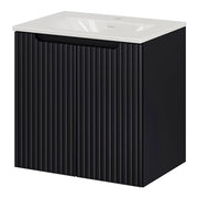 Armadio Pensile Sottolavabo NEWPORT con Lavandino 60x57x39 cm Nero [en.casa]