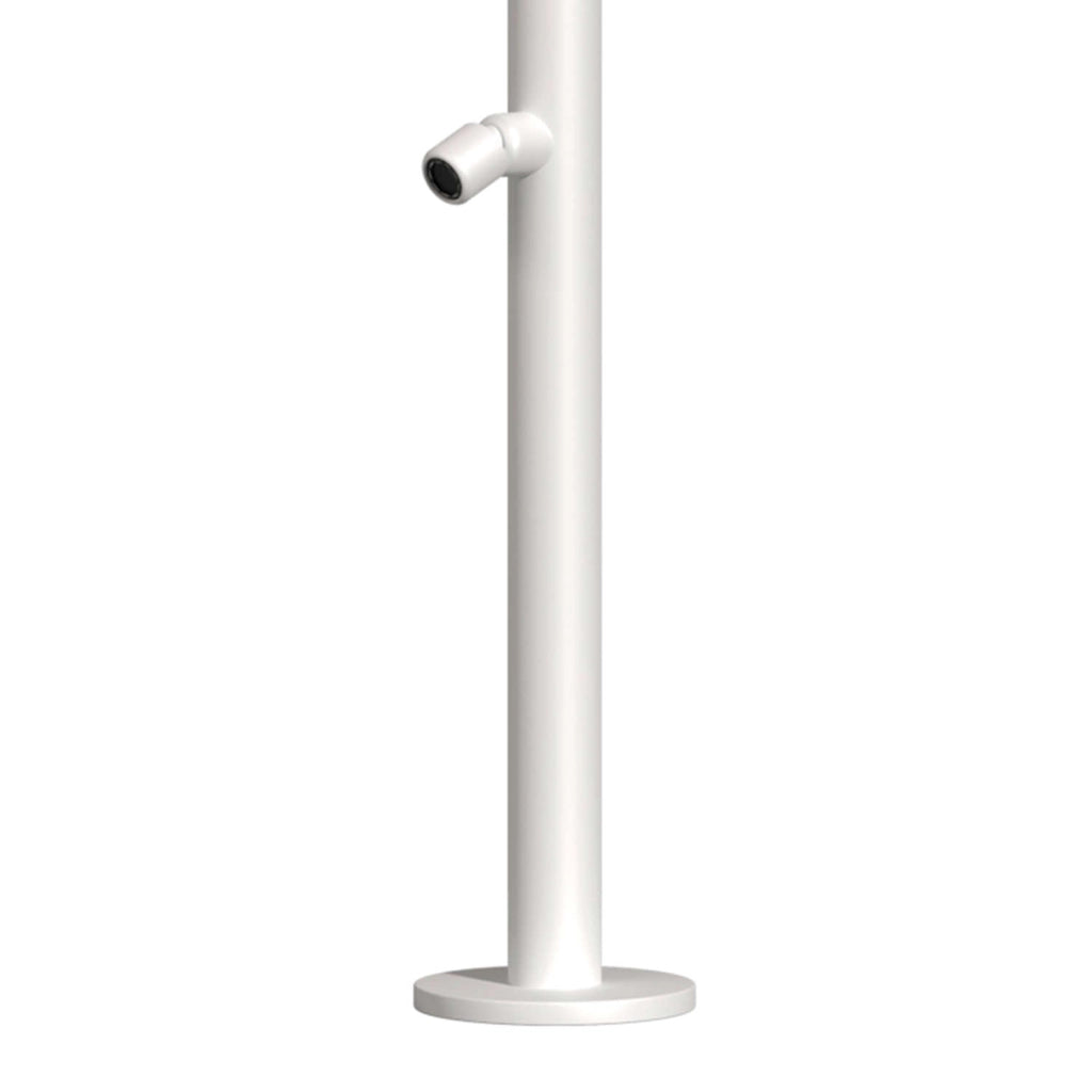 SINED Doccia Esterna Acciaio Inox 316L Nautico Bianco Miscelatore Caldo-Freddo e Lavapiedi Sistema C-BOX DOCCIA-QUARTU-BIANCA