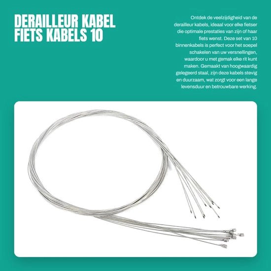 Derailleur Kabel 10 pezzi - Cavo di cambio - Cavo interno - Cavo di cambio per route - Accessorio per bicicletta - Materiale duraturo