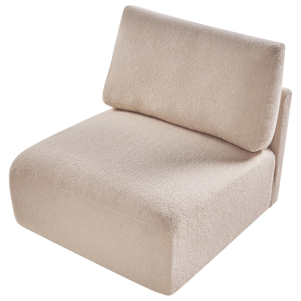Modulo poltrona Beige Boucle Poltrona a 1 posto Stile moderno Soggiorno