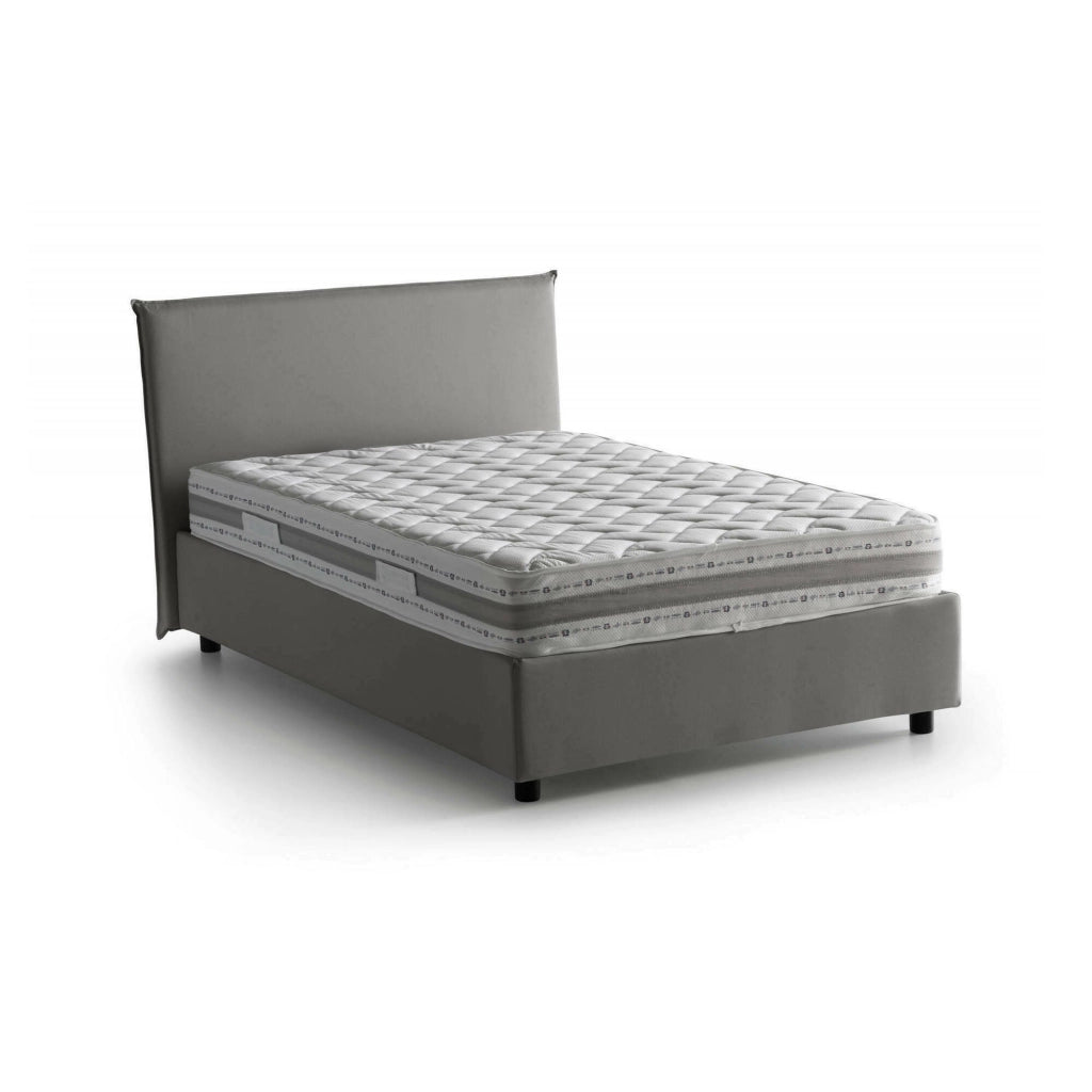 Alvino, Letto Piazza e Mezza Materasso Incluso Made in Italy, Grigio