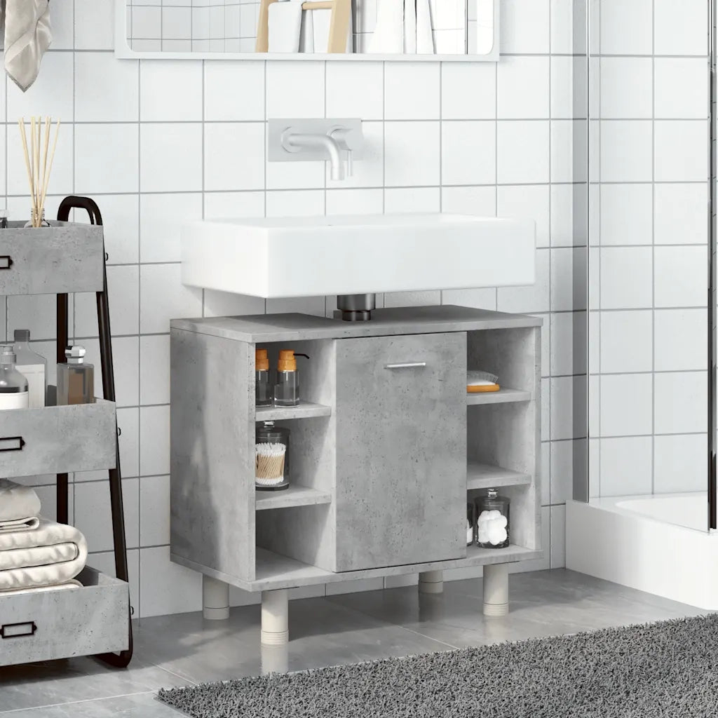 Mobile da Bagno | Armadio da bagno Grigio Cemento 60x32x53,5 cm Legno Multistrato