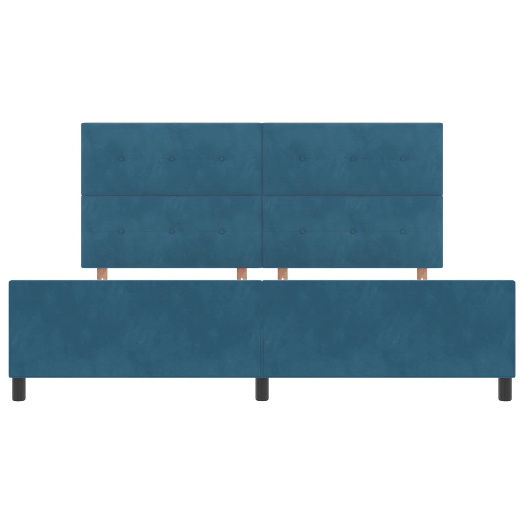 Letto Blu Scuro 200x200 cm in Velluto