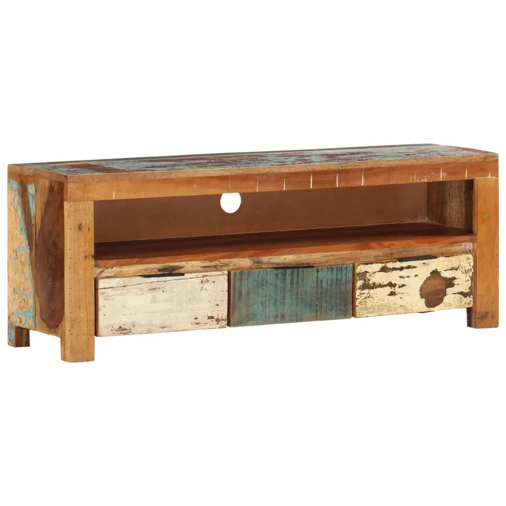 Mobile Porta TV 110x30x40 cm in Legno Massello di Recupero cod mxl 24964
