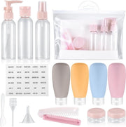 Set di 14 flaconi di 60 ml per shampoo e condizionatore con chiusura ermetica - Ideale per viaggi e articoli da bagno.