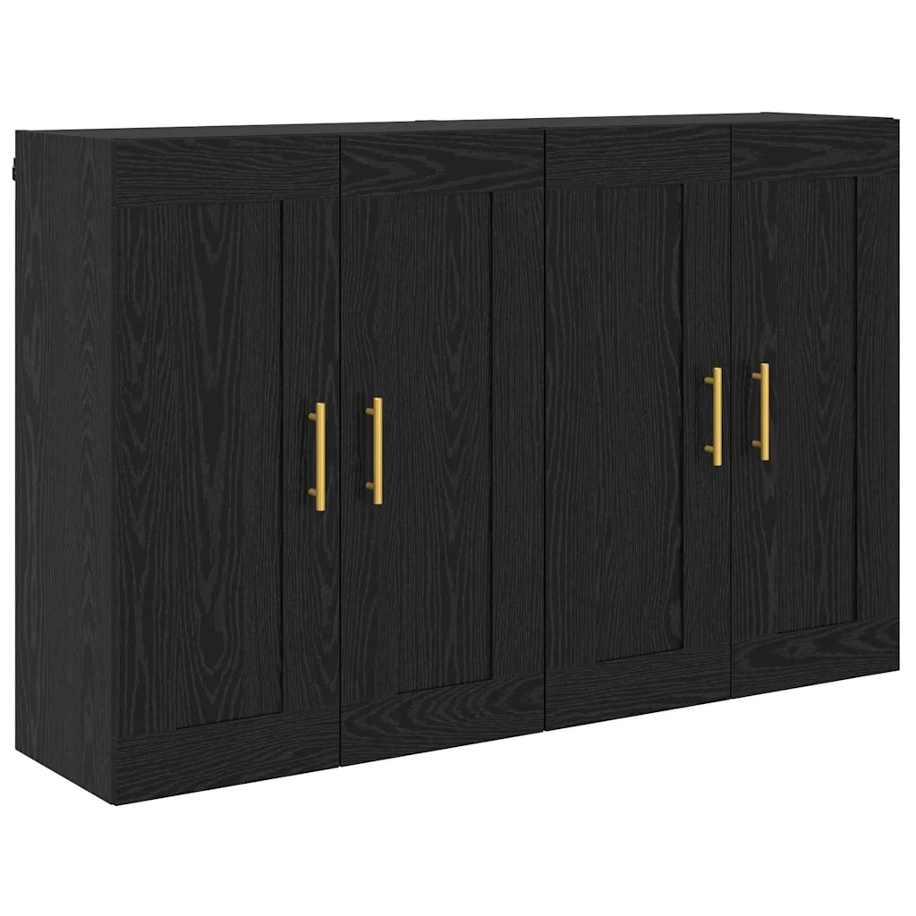Mobile a muro 2 pcs Rovere Nero 69,5 x 34 x 90 cm 3415595