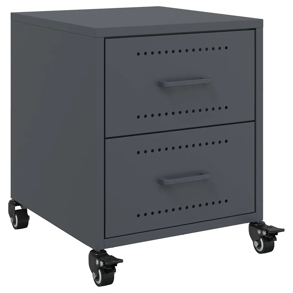 Comodino Antracite 36x39x43,5 cm in Acciaio 846630