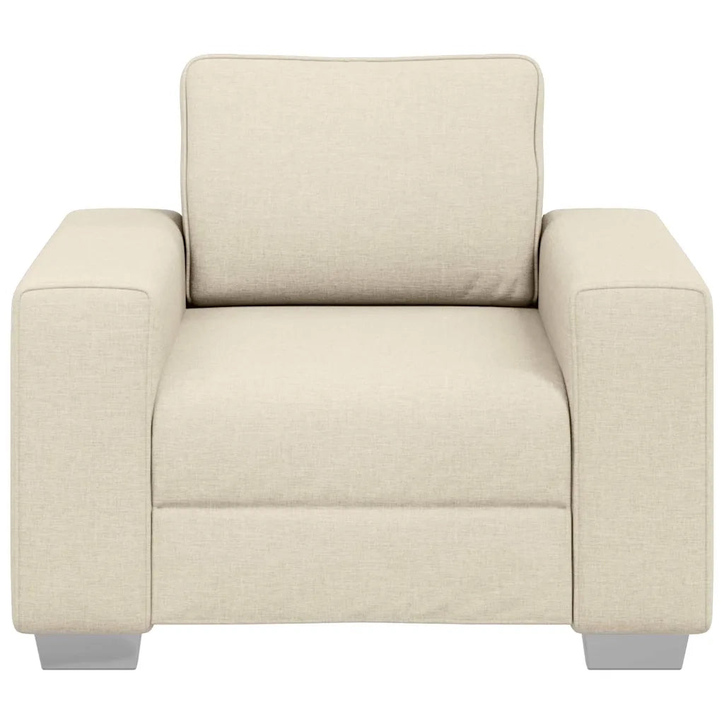 Poltrona | Sedia Relax Sofa Beige 100 cm Tessuto misto lino