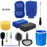 Set di pulizia auto completo da 15 pezzi