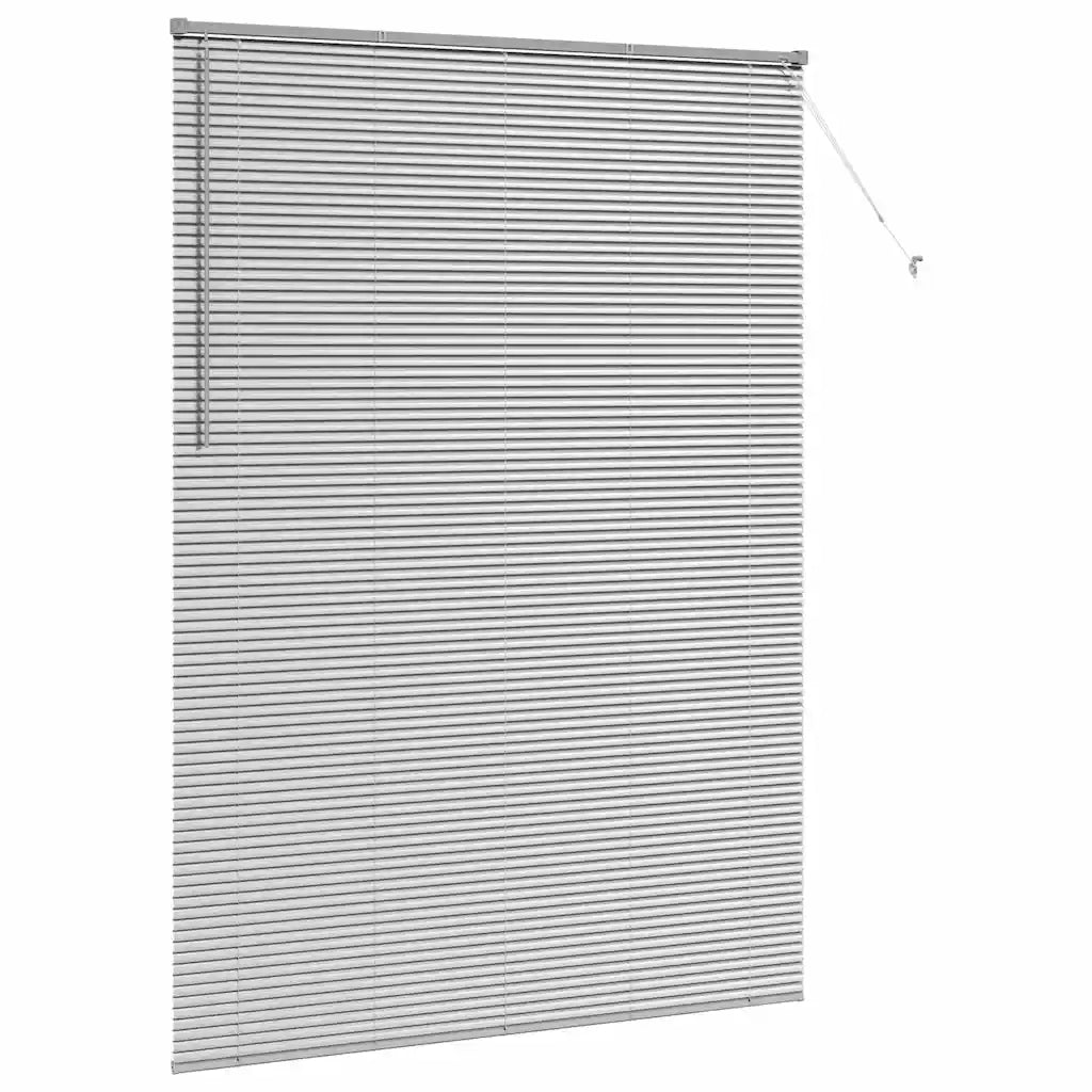 vidaXL Tenda per Finestra con tende Manuale Argento Alluminio