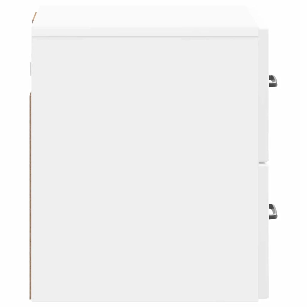 Mobiletto da notte a muro 2 pcs Bianco Lucido 34,5 x 33 x 40 cm 899324
