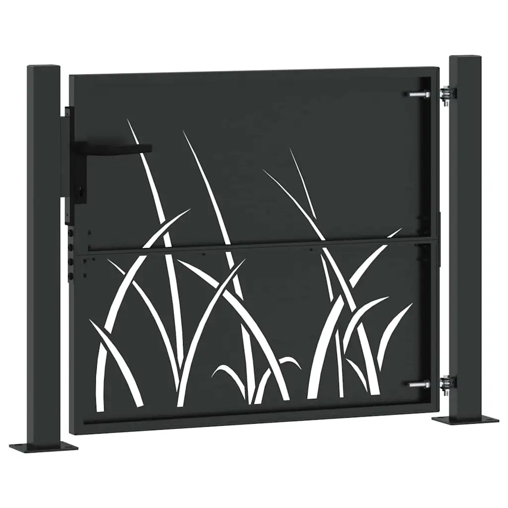 Cancello da giardino con blocco Nero 110 x 105 cm 42015889