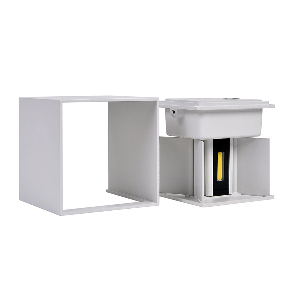 APPLIQUE LED CUBO BIANCO 10W CON LUCE FREDDA 6500K° - ILLUMINAZIONE REGOLABILE PERFETTA PER AMBIENTI ESTERNI IP65