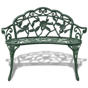 Panchina da Giardino 100 cm in Alluminio Pressofuso Verde 42166