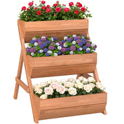 Giardino Letto Elevato Legno 3 Livelli con Drenaggio ¨C Zephmum ¨C Marrone 65x75x76 cm